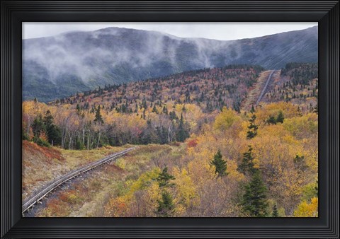 Framed New Hampshire, White Mountains, Bretton Woods, Mount Washington Cog Railway trestle Print