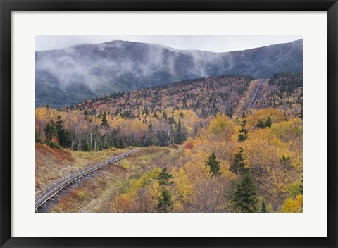 Framed New Hampshire, White Mountains, Bretton Woods, Mount Washington Cog Railway trestle Print