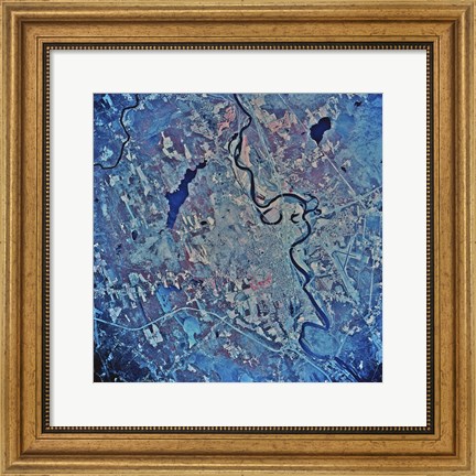 Framed Satellite view of Concord, New Hampshire Print