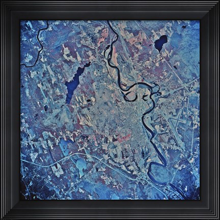 Framed Satellite view of Concord, New Hampshire Print