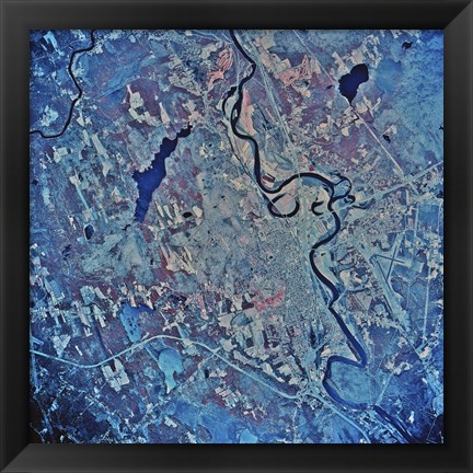 Framed Satellite view of Concord, New Hampshire Print