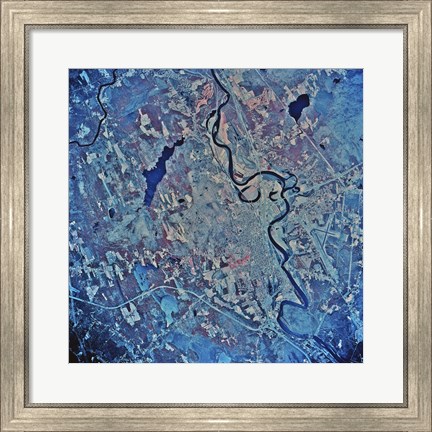 Framed Satellite view of Concord, New Hampshire Print