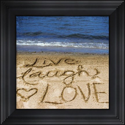 Framed Live Laugh Love In The Sand Print