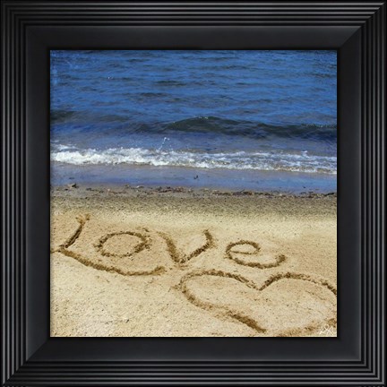 Framed Love In The Sand Print