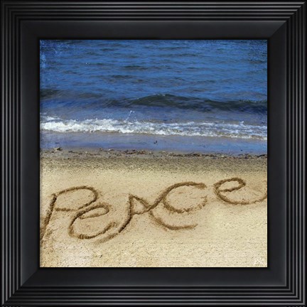 Framed Peace In The Sand Print