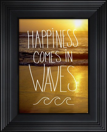 Framed Happiness In Waves Print
