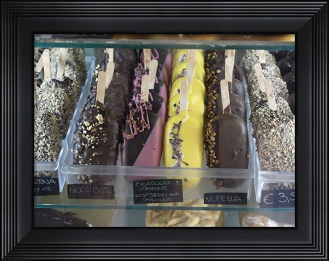 Framed Ice Cream Treats, Volterra, Tuscany, Italy Print