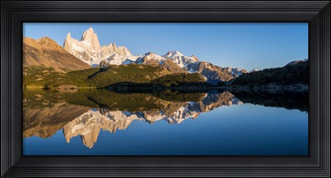 Framed Mt Fitzroy Reflections, Laguna Capri, Argentina Print