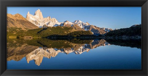 Framed Mt Fitzroy Reflections, Laguna Capri, Argentina Print