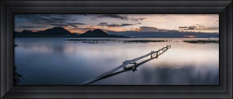 Framed Weathered Jetty, Copacabana, Lake Titicaca, Bolivia Print