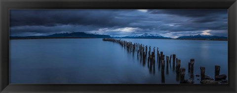 Framed Snowcapped Mountain and Lake at Dusk, Patagonia, Chile Print