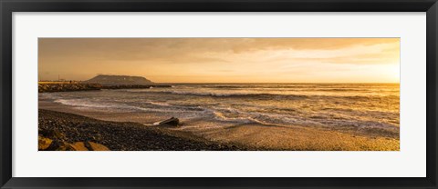 Framed Surf on beach at dusk, Playa Waikiki, Miraflores District, Lima, Peru Print