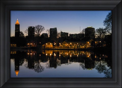 Framed Midtown Skylines and Lake, Atlanta Print