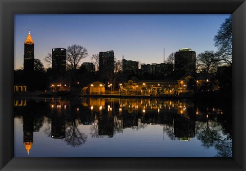 Framed Midtown Skylines and Lake, Atlanta Print