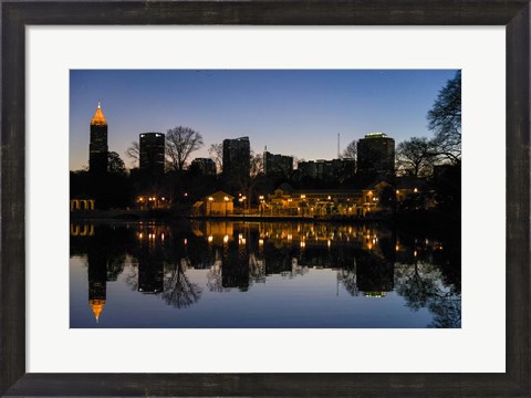Framed Midtown Skylines and Lake, Atlanta Print
