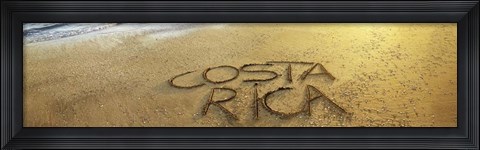 Framed Text on Sand on the Beach, Liberia, Guanacaste, Costa Rica Print