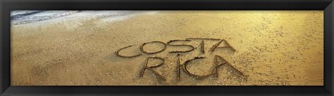 Framed Text on Sand on the Beach, Liberia, Guanacaste, Costa Rica Print