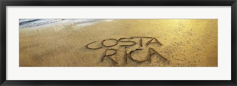 Framed Text on Sand on the Beach, Liberia, Guanacaste, Costa Rica Print