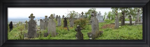 Framed View of Cemetery, Bradu, Arges County, Romania Print