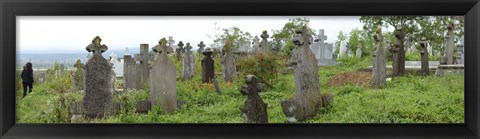 Framed View of Cemetery, Bradu, Arges County, Romania Print