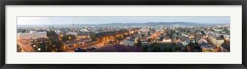 Framed City at Dusk, Sibiu, Transylvania, Romania Print