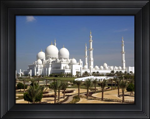 Framed Sheikh Zayed Bin Sultan Al Nahyan Grand Mosque, Abu Dhabi, United Arab Emirates Print