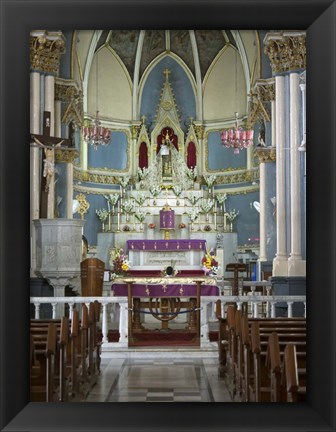 Framed Interiors of Mount Mary Church, Bandra, India Print