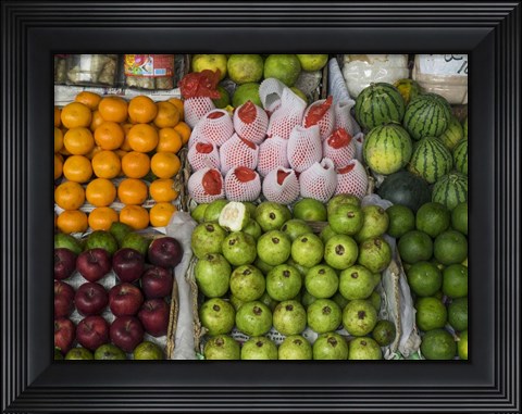 Framed Fruits and Vegetables for Sale in the Central Market, Kandy, Central Province, Sri Lanka Print