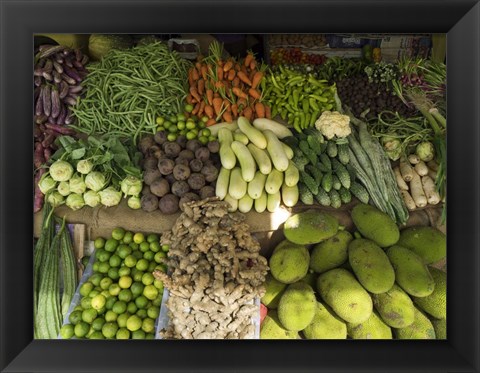 Framed Vegetables for Sale on Main Street Market, Galle, Southern Province, Sri Lanka Print