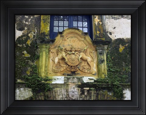 Framed British Coat-of-Arms on Warehouse in the City of Galle, Southern Province, Sri Lanka Print