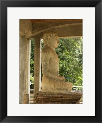 Framed Samadhi Buddha, Northern Ruins, Anuradhapura, Sri Lanka Print