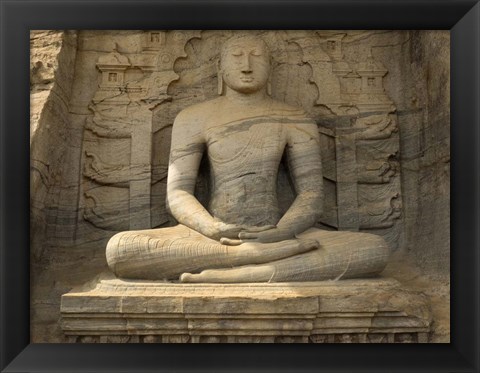 Framed Buddha Figure at Gal Vihara, Polonnaruwa, Sri Lanka Print