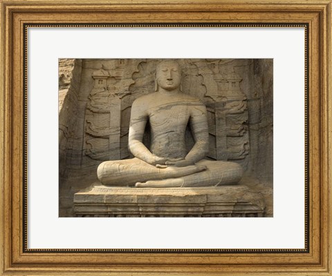 Framed Buddha Figure at Gal Vihara, Polonnaruwa, Sri Lanka Print