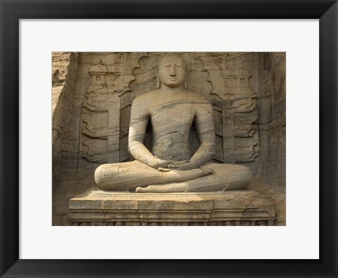 Framed Buddha Figure at Gal Vihara, Polonnaruwa, Sri Lanka Print