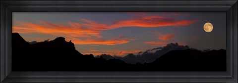 Framed Super Moon Rises over the Badlands, South Dakota Print