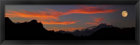 Framed Super Moon Rises over the Badlands, South Dakota Print