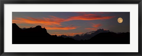 Framed Super Moon Rises over the Badlands, South Dakota Print