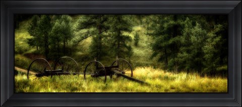 Framed Old Wagon in the Black Hills, South Dakota Print