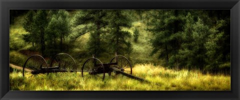 Framed Old Wagon in the Black Hills, South Dakota Print