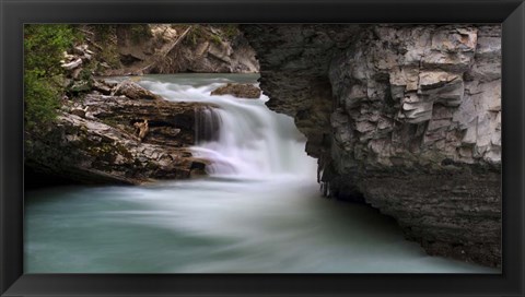 Framed Johnston Falls, Banff National Park, Alberta, Canada Print