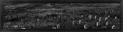Framed Gravestones, Last Stand Hill, Little Bighorn Battlefield National Monument, Montana Print