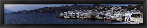 Framed Greek Island of Mykonos at Dusk, Greece Print