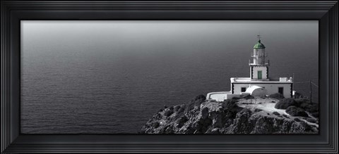 Framed Lighthouse on the Greek island of Mykonos, South Aegean, Greece Print