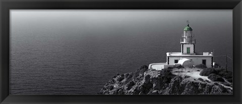 Framed Lighthouse on the Greek island of Mykonos, South Aegean, Greece Print