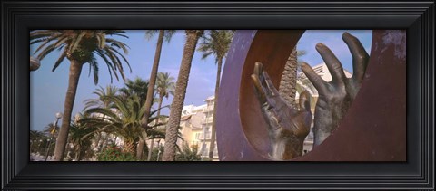Framed Hand Sculpture, Barcelona, Spain Print