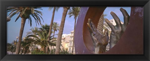 Framed Hand Sculpture, Barcelona, Spain Print