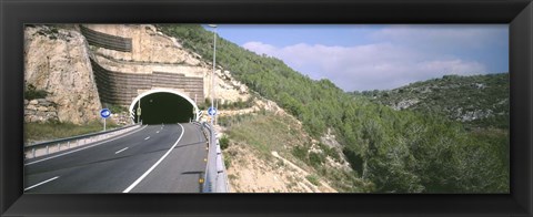 Framed Road Passing Through a Tunnel, Barcelona, Spain Print