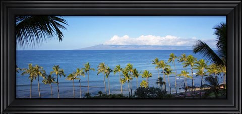 Framed Palm Trees on the Beach, Maui, Hawaii Print