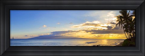 Framed Palm Trees at Dusk, Maui, Hawaii Print