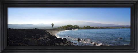 Framed Keawaiki Bay, Black Sand Beach, Big Island, Hawaii Print